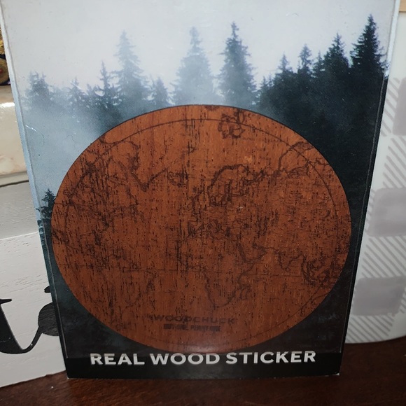 Woodchuck Wood World Map Round Sticker  2"x2"  NWT - Picture 3 of 5